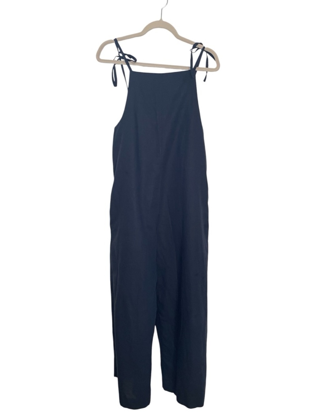 COS Navy Tie-Detail Linen Jumpsuit sz XS